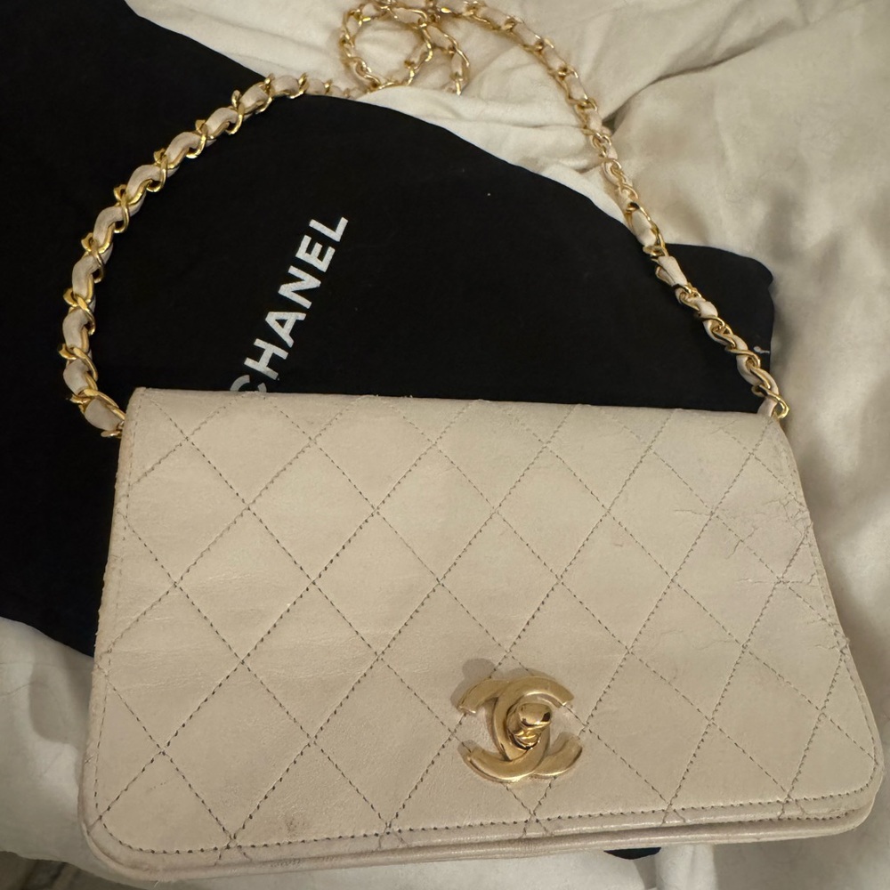 White CHANEL mini bag